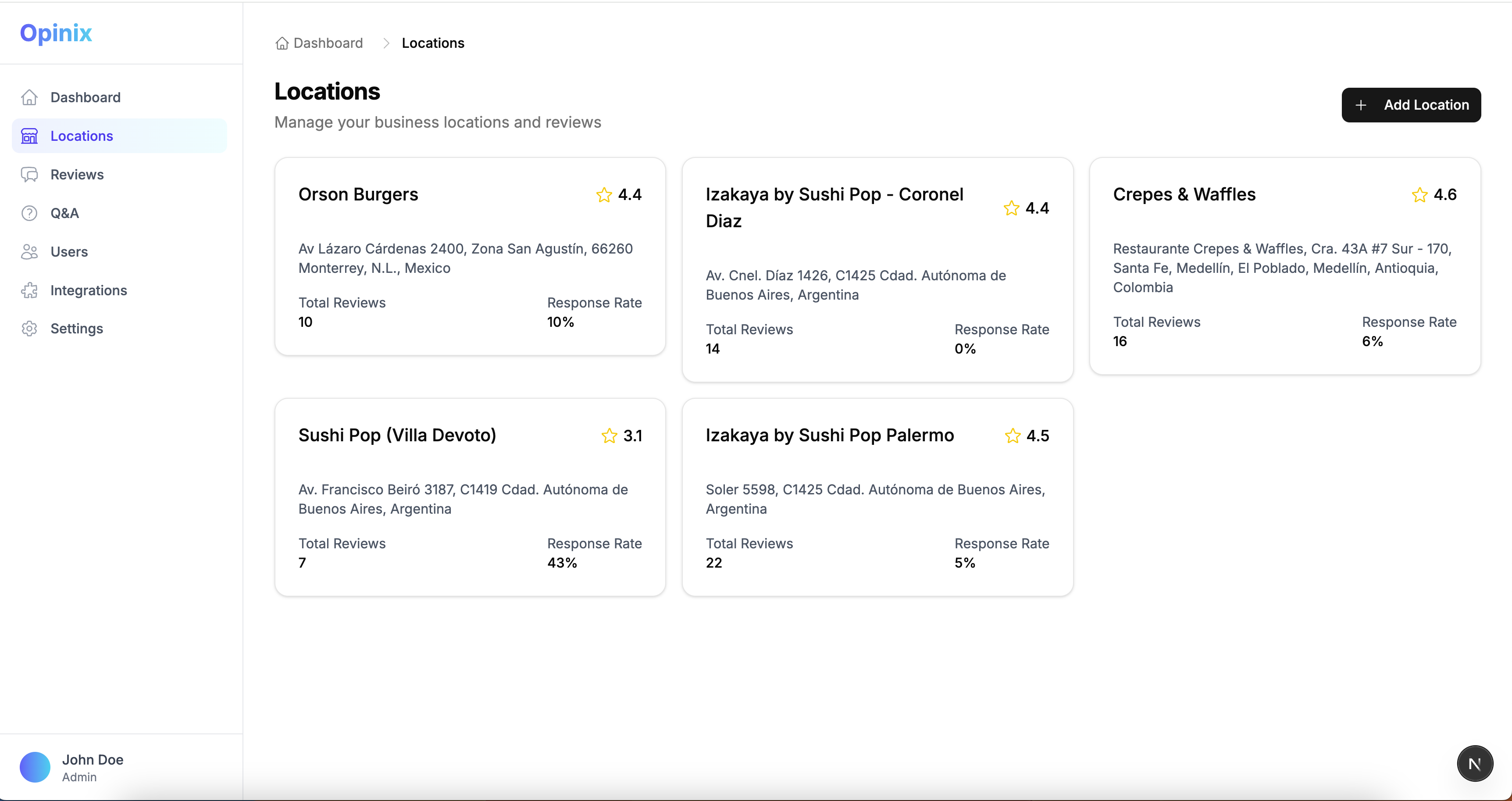 Opinix Multi-location Control